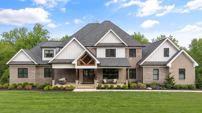 Rendering of a craftsman home front elevation
