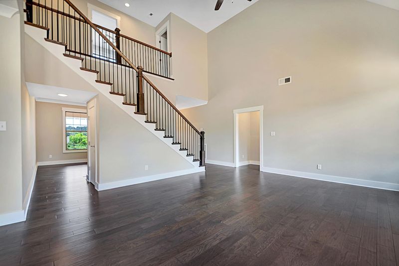 Foyer with a staircase to the upper level