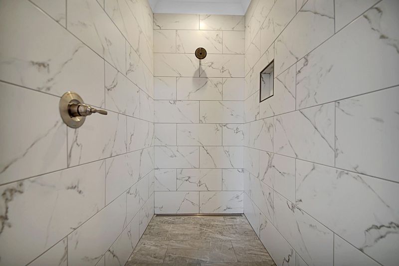 Tiled walk-in shower