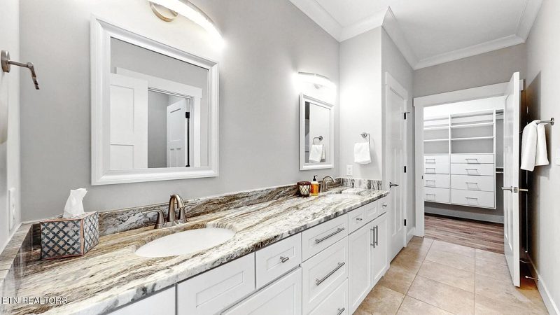 Primary bath with double vanity