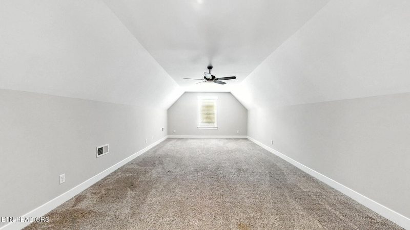 Large bonus room with vaulted ceiling